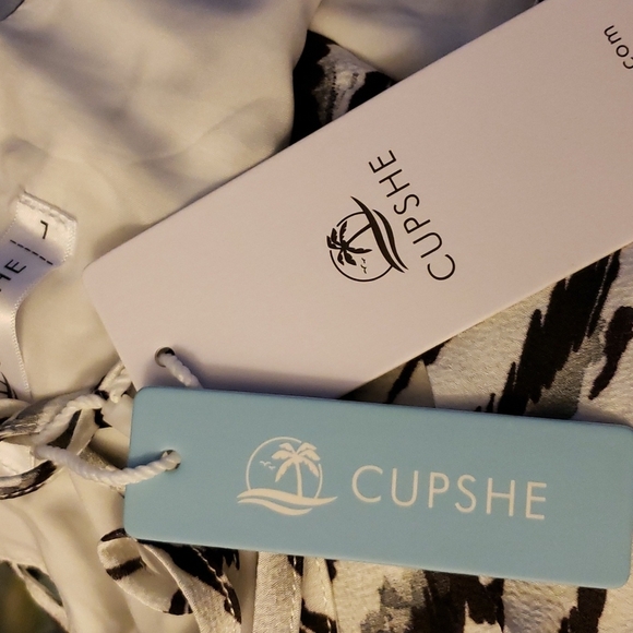 Cupshe Rylie Zebra Print Lace Up Slip Dress Size L - Picture 4 of 5